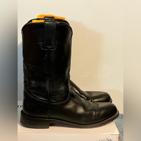 Justin L3703 Ladies Classic Roper Boot Black Kipskin Cowhide Foot Roper Toe - Picture 6 of 12